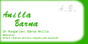 anilla barna business card